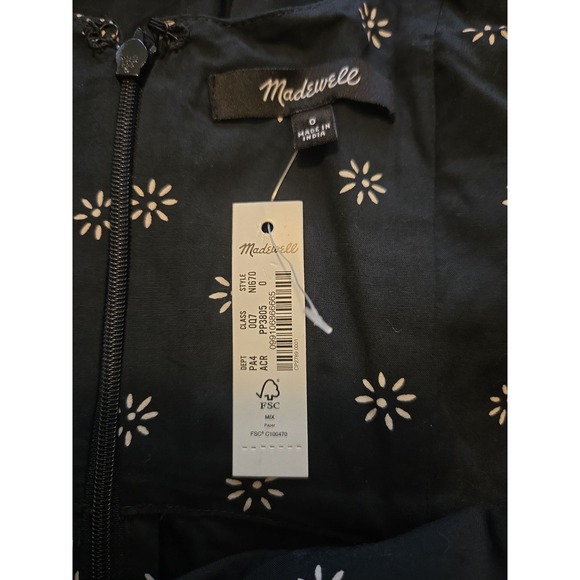 Madewell Size 0 Black Sweetheart Puff-Sleeve Midi Dress New With Tags - Picture 13 of 14